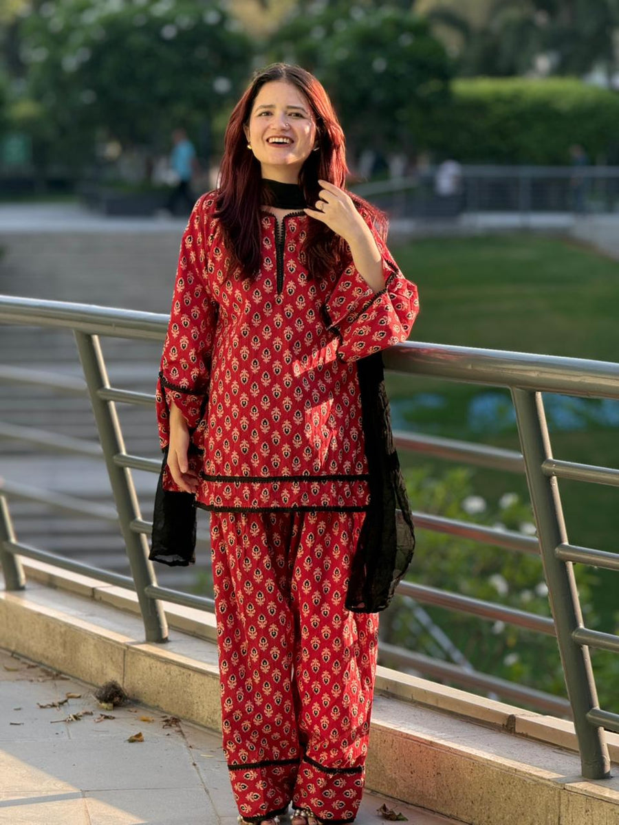 Gulnaar Handblock Farshi kurta set