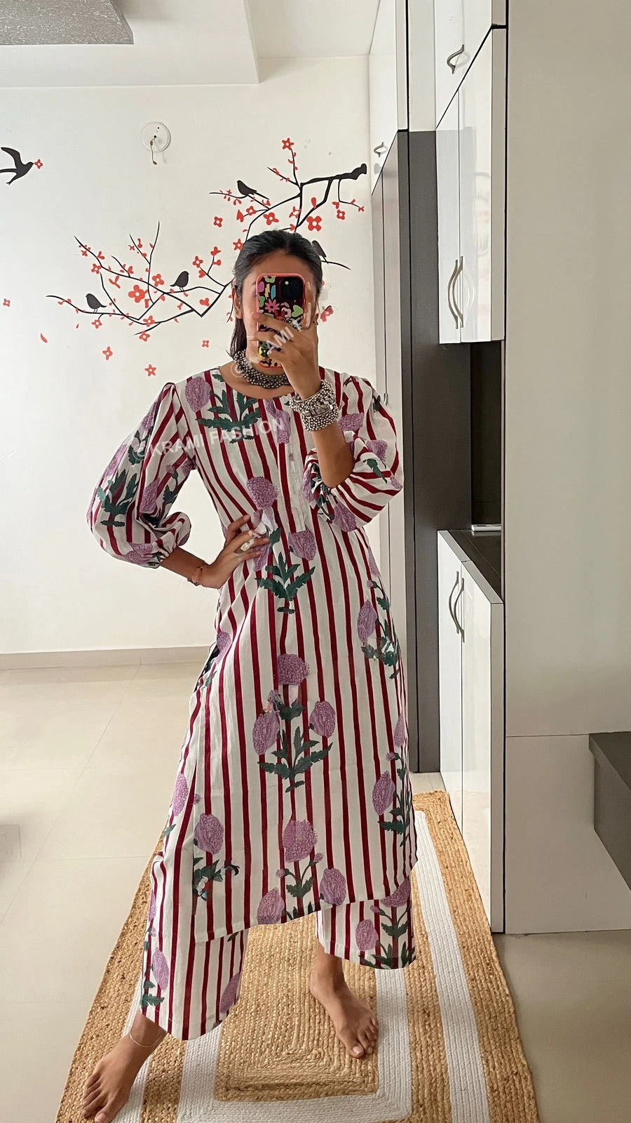 Rose printed coord set