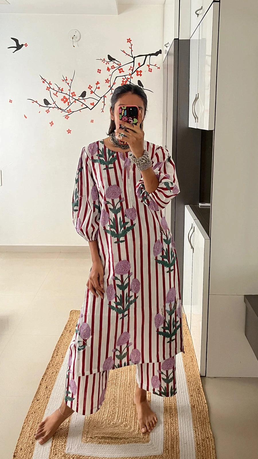Rose printed coord set