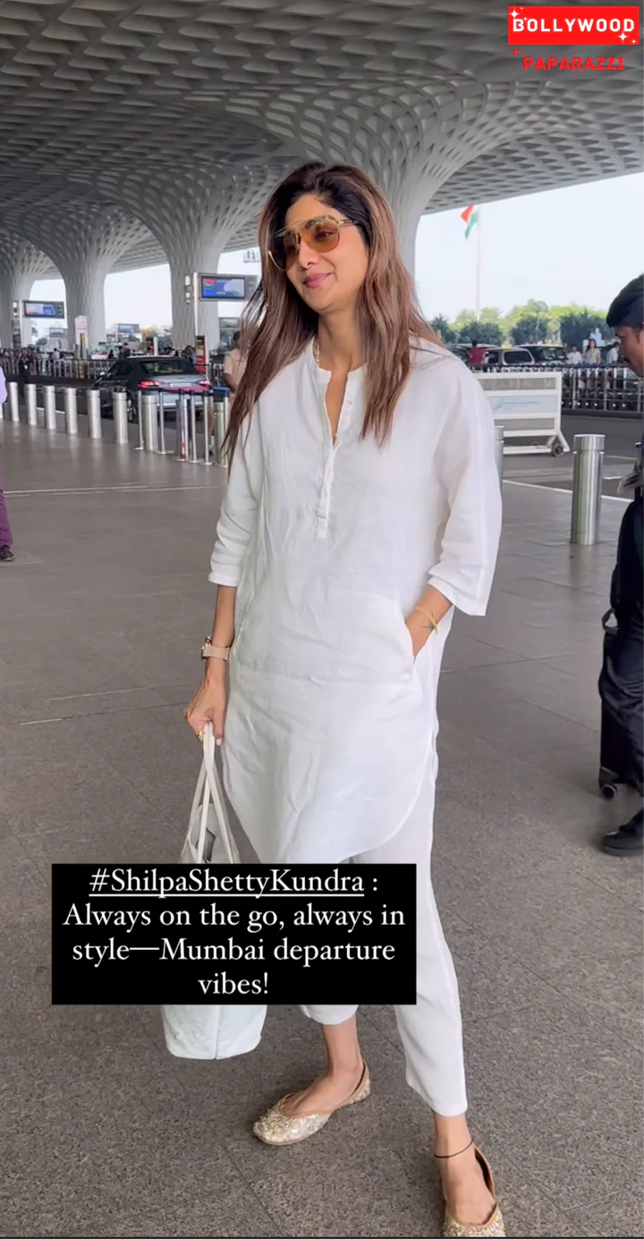 Shilpa Shetty Styled Vanilla Linen Kurta Set