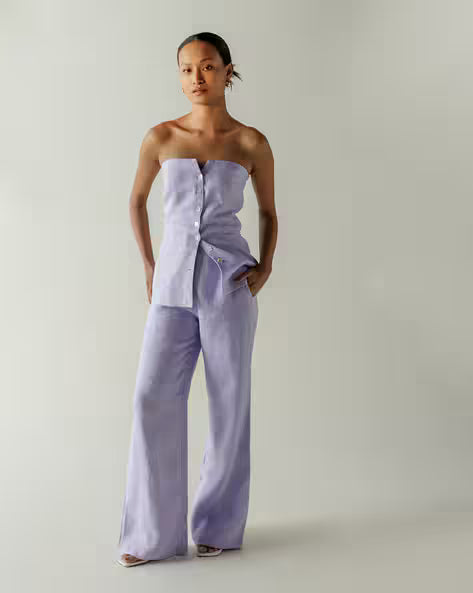 Lavender Strapeless Co-ords Linen Set