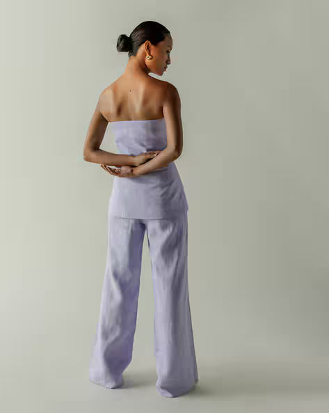 Lavender Strapeless Co-ords Linen Set