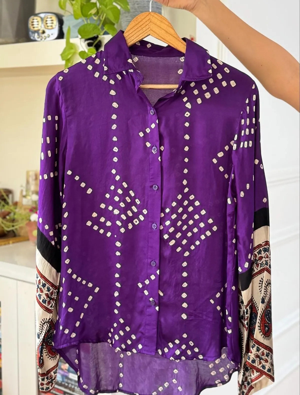 Regal Purple Bandhani Shirt with pant