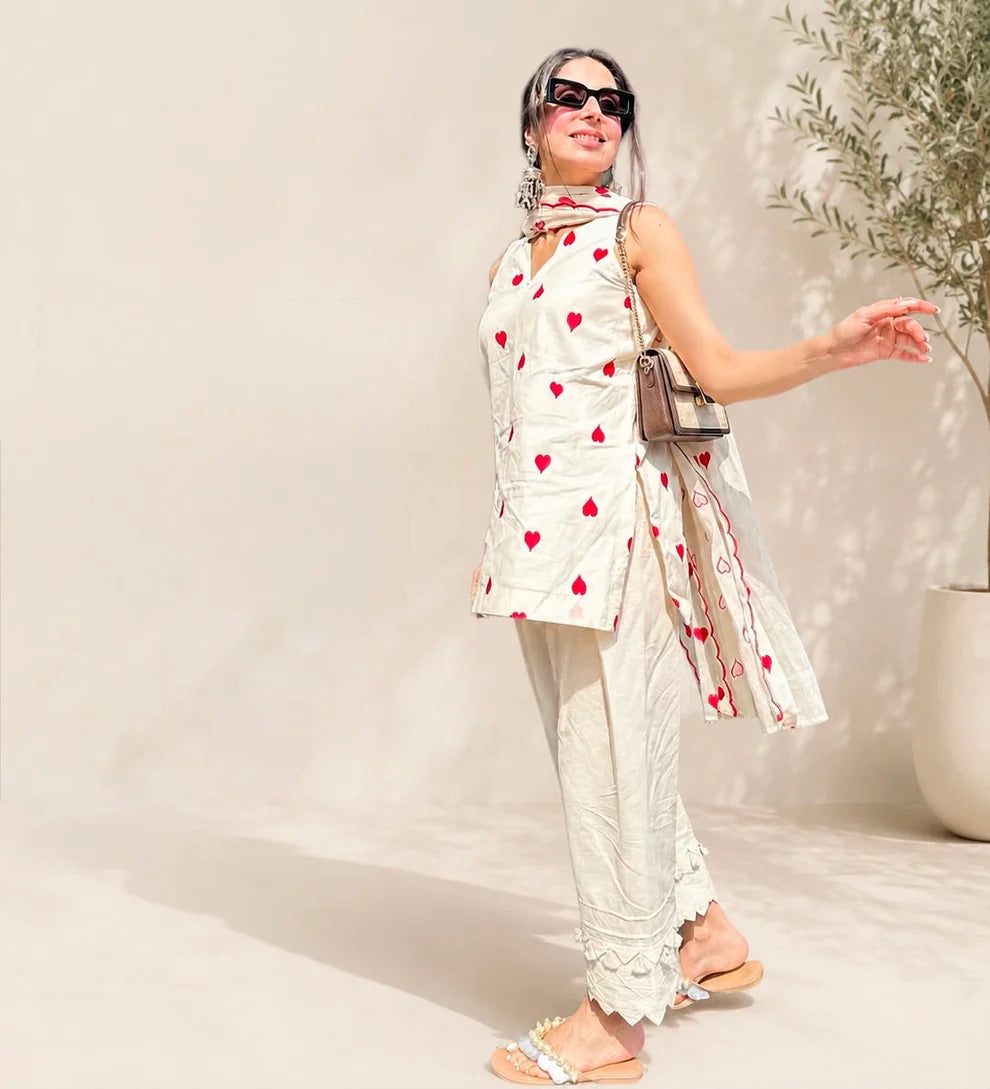 Ivory Love Printed Farshi Kurta Set