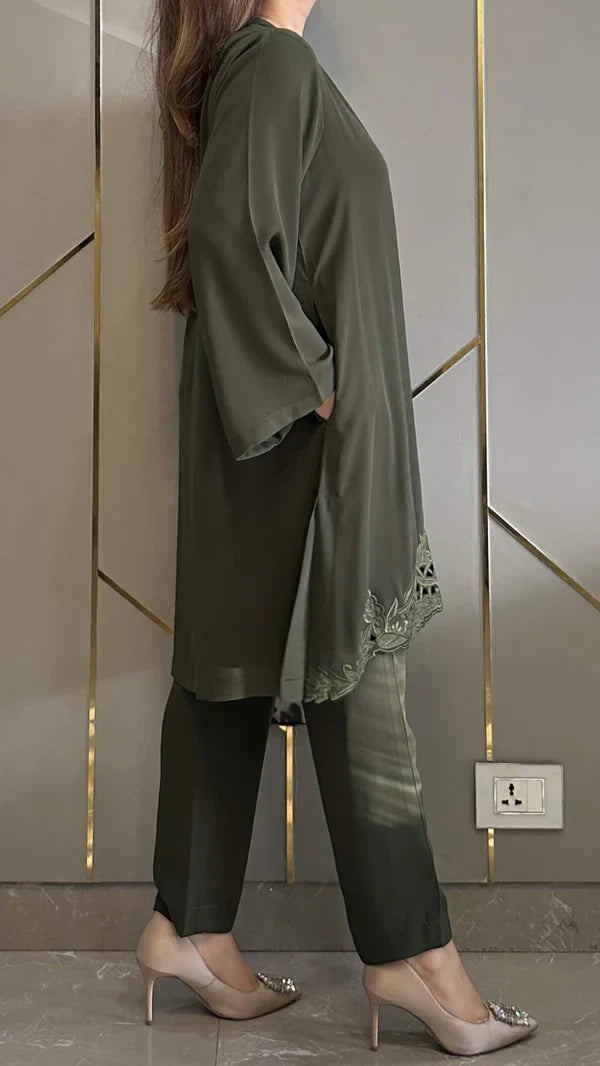 Olive Green Zoya Co-ord Set
