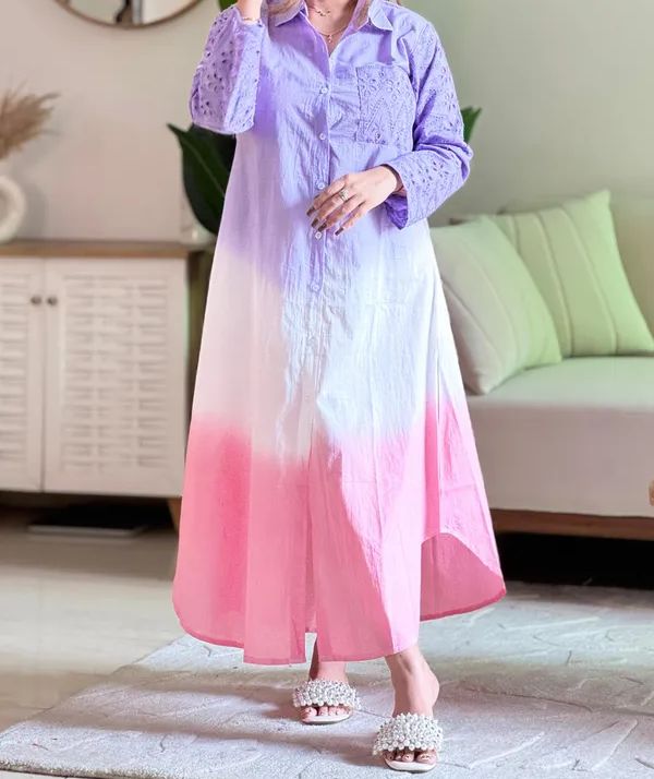 Periwinkle Shaded Shirt Dress