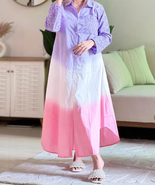 Periwinkle Shaded Shirt Dress