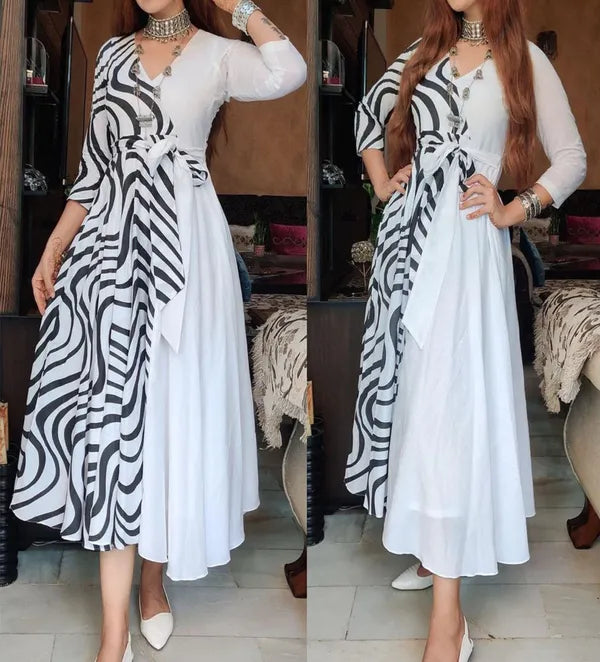 Black and White Angrakha maxi