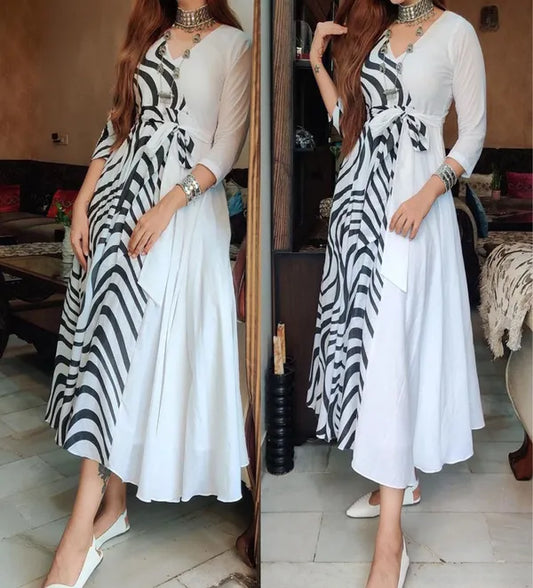 Black and White Angrakha maxi