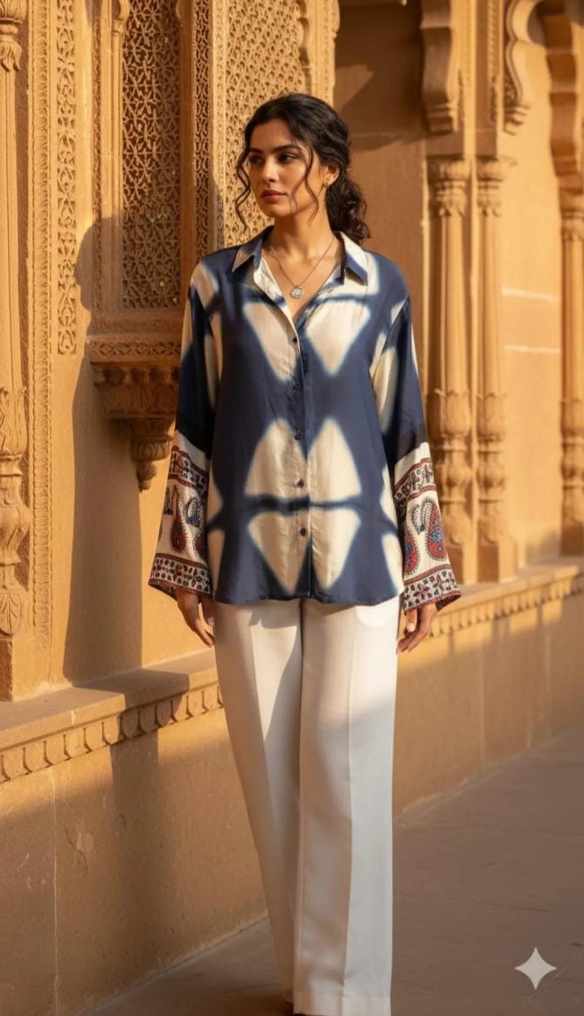 Ajrakh Shibori Shirt With Pant