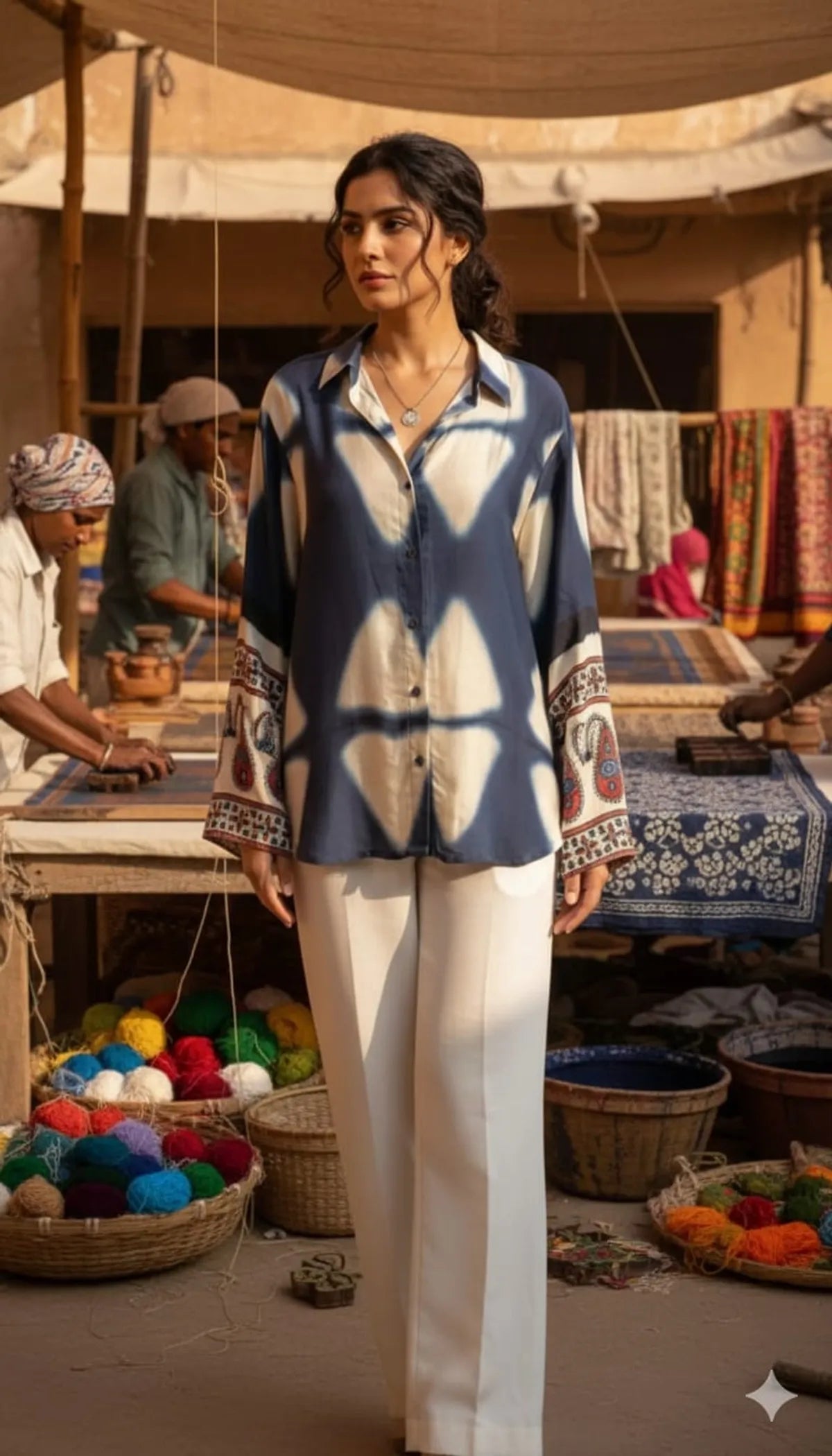 Ajrakh Shibori Shirt With Pant