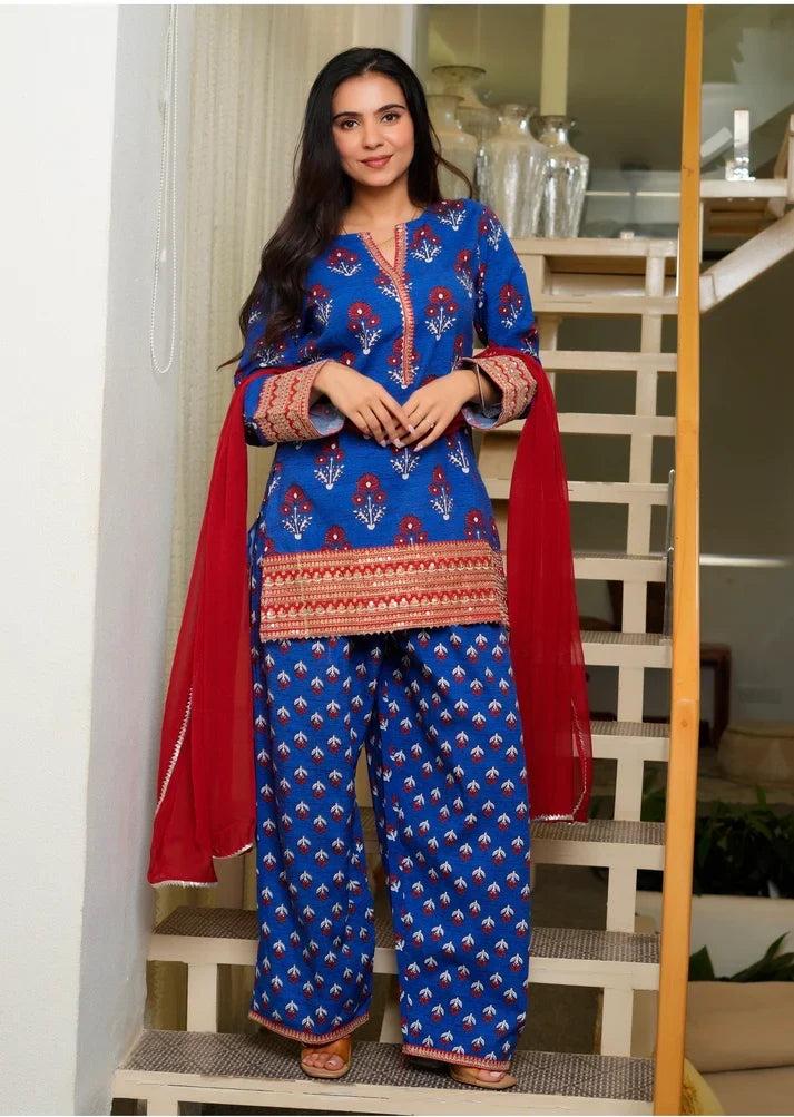 Blue buta print Farsi