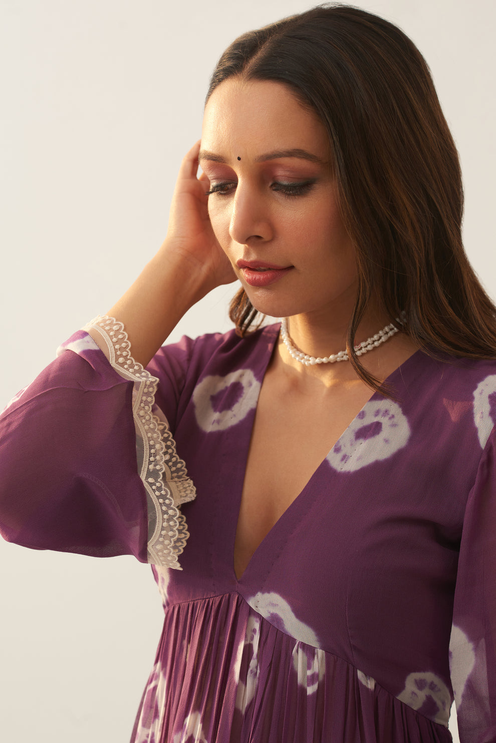 Pearl Mauve Georgette Kurta for Women