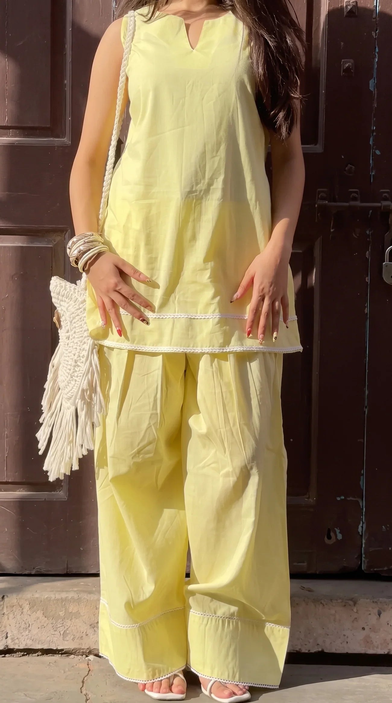 Butter Yellow Farshi Salwar Suit