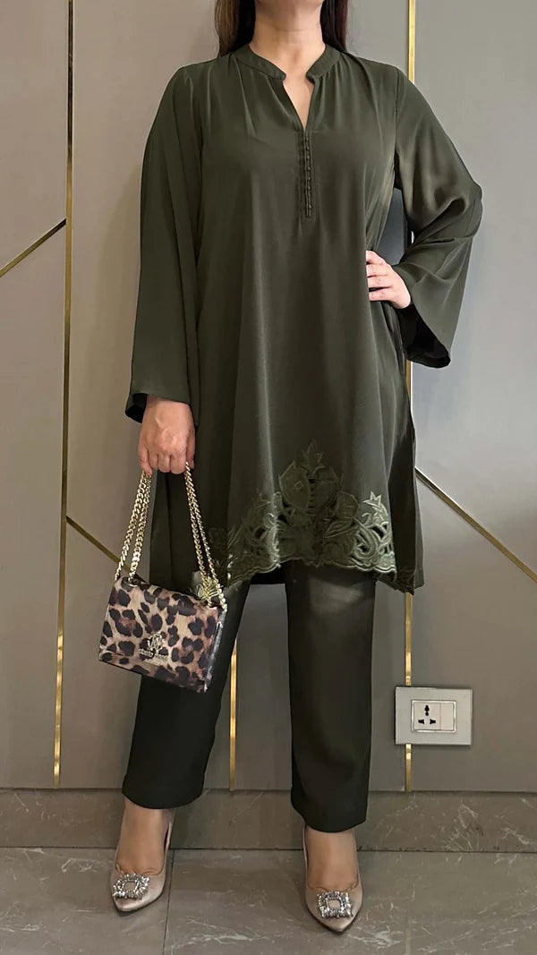 Olive Green Zoya Co-ord Set