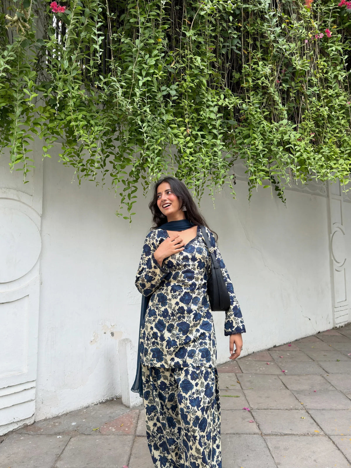 Kiya Midnight Bloom Farshi Suit Set
