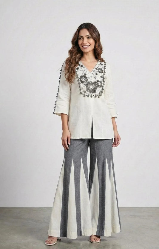 Dark Grey Cotton flex Cord set for women