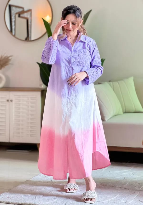 Periwinkle Shaded Shirt Dress