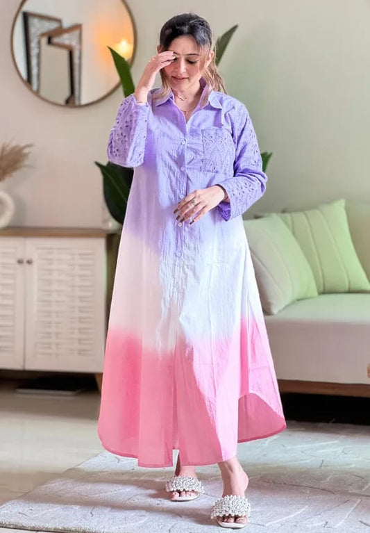 Periwinkle Shaded Shirt Dress