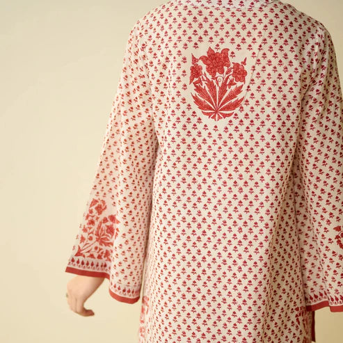 Preeti Bagh Printed Brick Red Farshi Salwar Set