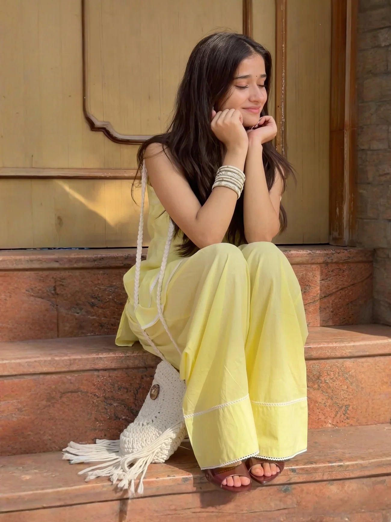 Butter Yellow Farshi Salwar Suit