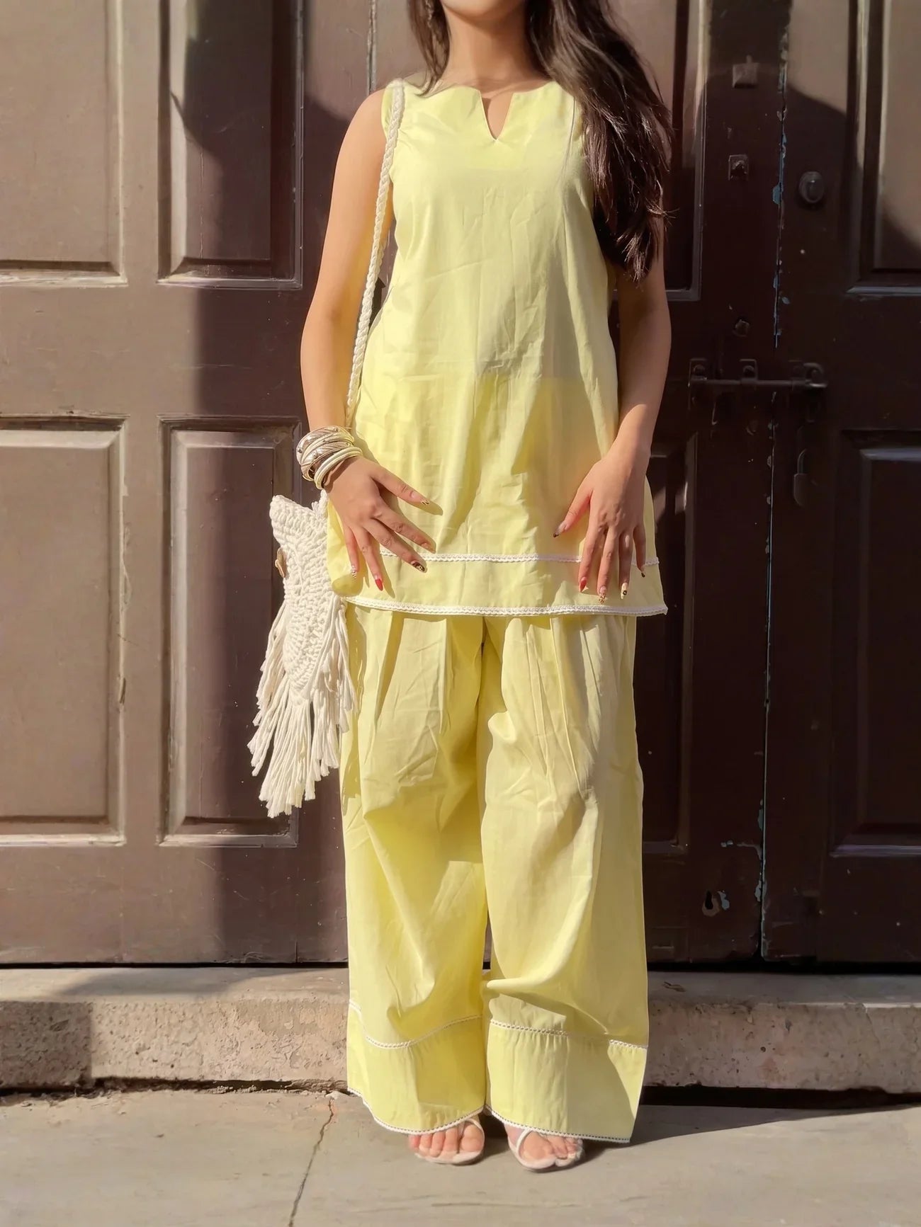 Butter Yellow Farshi Salwar Suit