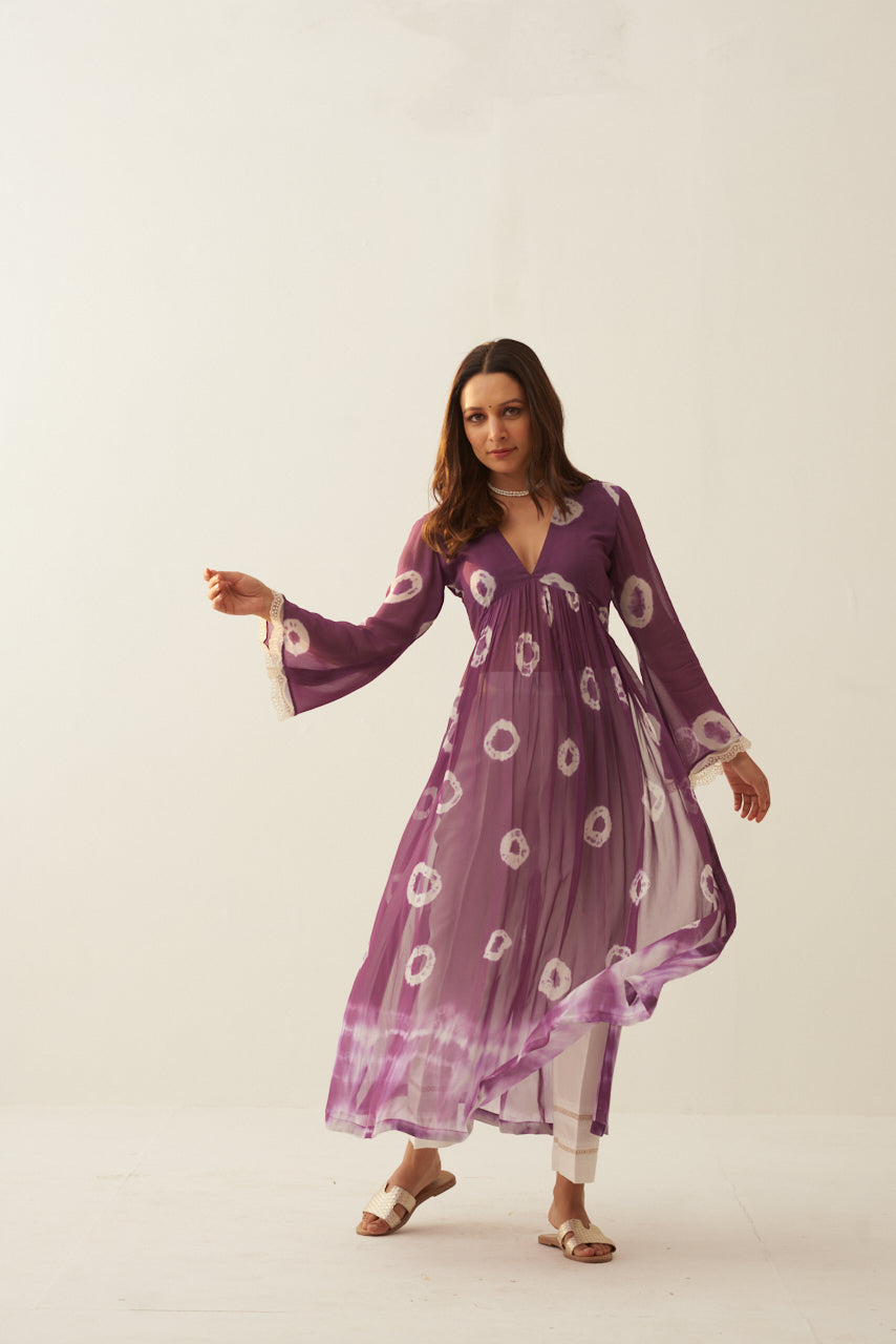 Pearl Mauve Georgette Kurta for Women