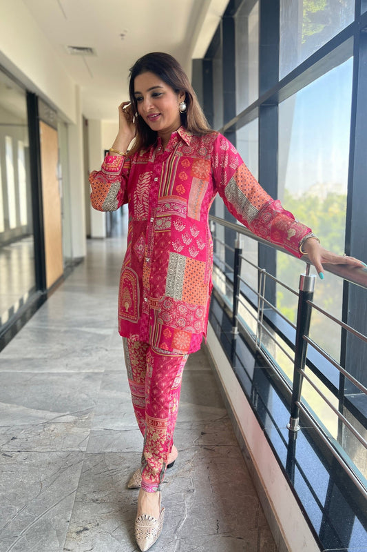 Mughal Preeti Floral Print Co-Ord Set for Women