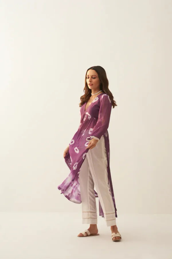 Pearl Mauve Georgette Kurta for Women