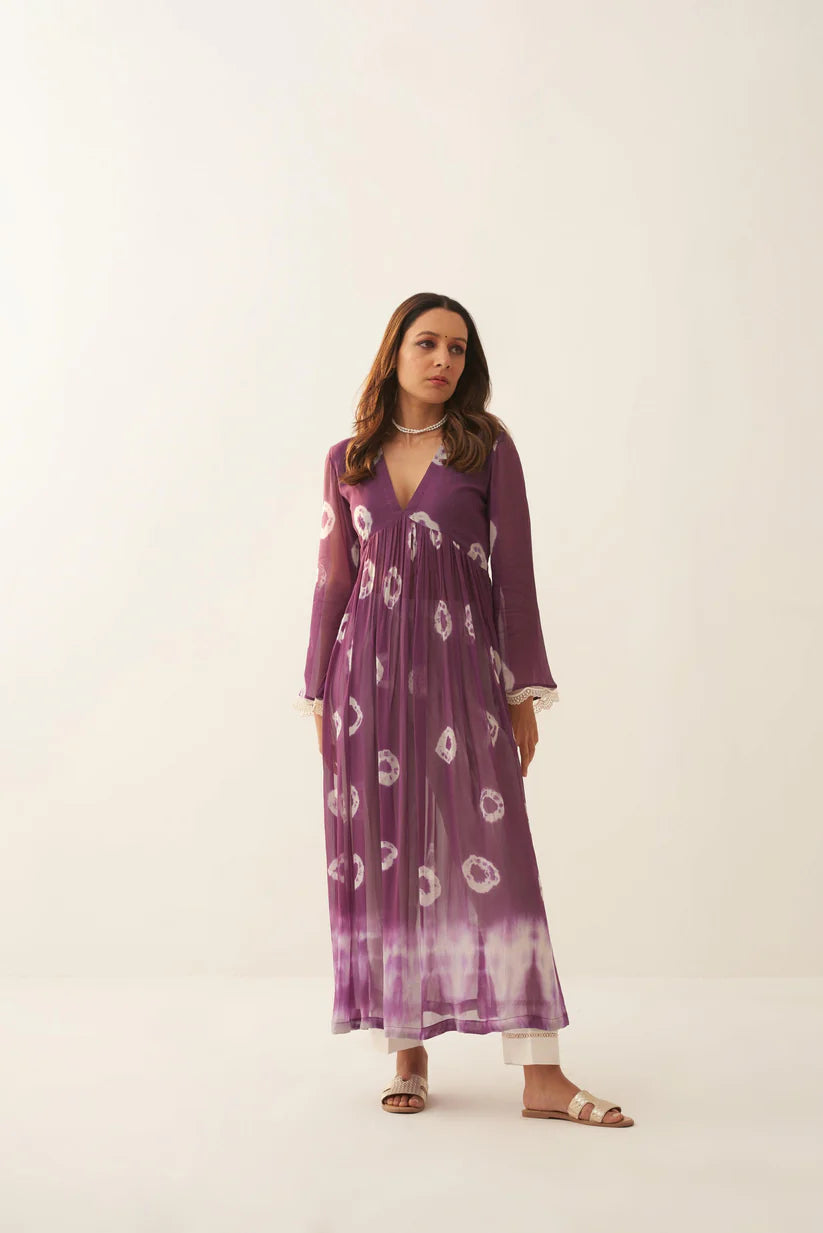 Pearl Mauve Georgette Kurta for Women